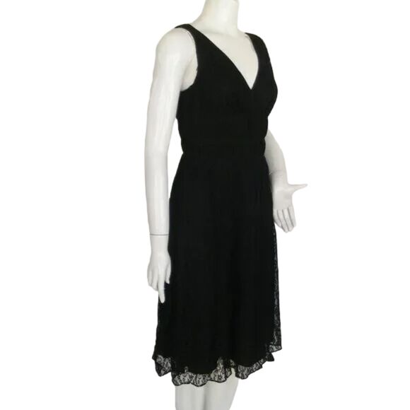 ADRIANNA PAPELL Lace Dress, 8, Evening/Cocktails, Black, Sleeveless, V-neck - Picture 3 of 13